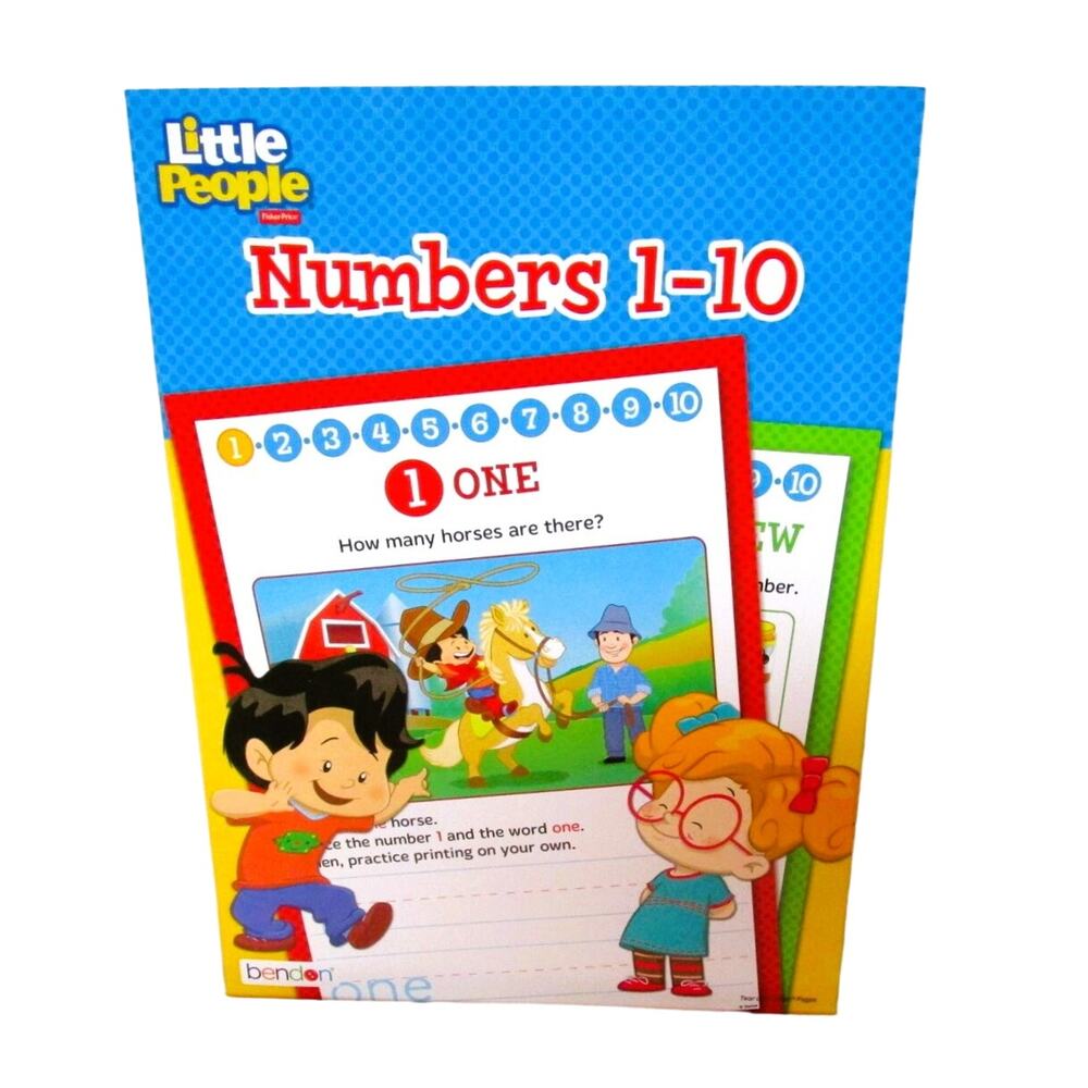 Fisher Price Little People Numbers 1–10 Workbook Homeschool Preschool Learning